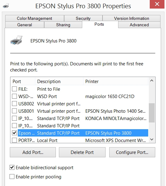 Epson WIde Format Windows Issues